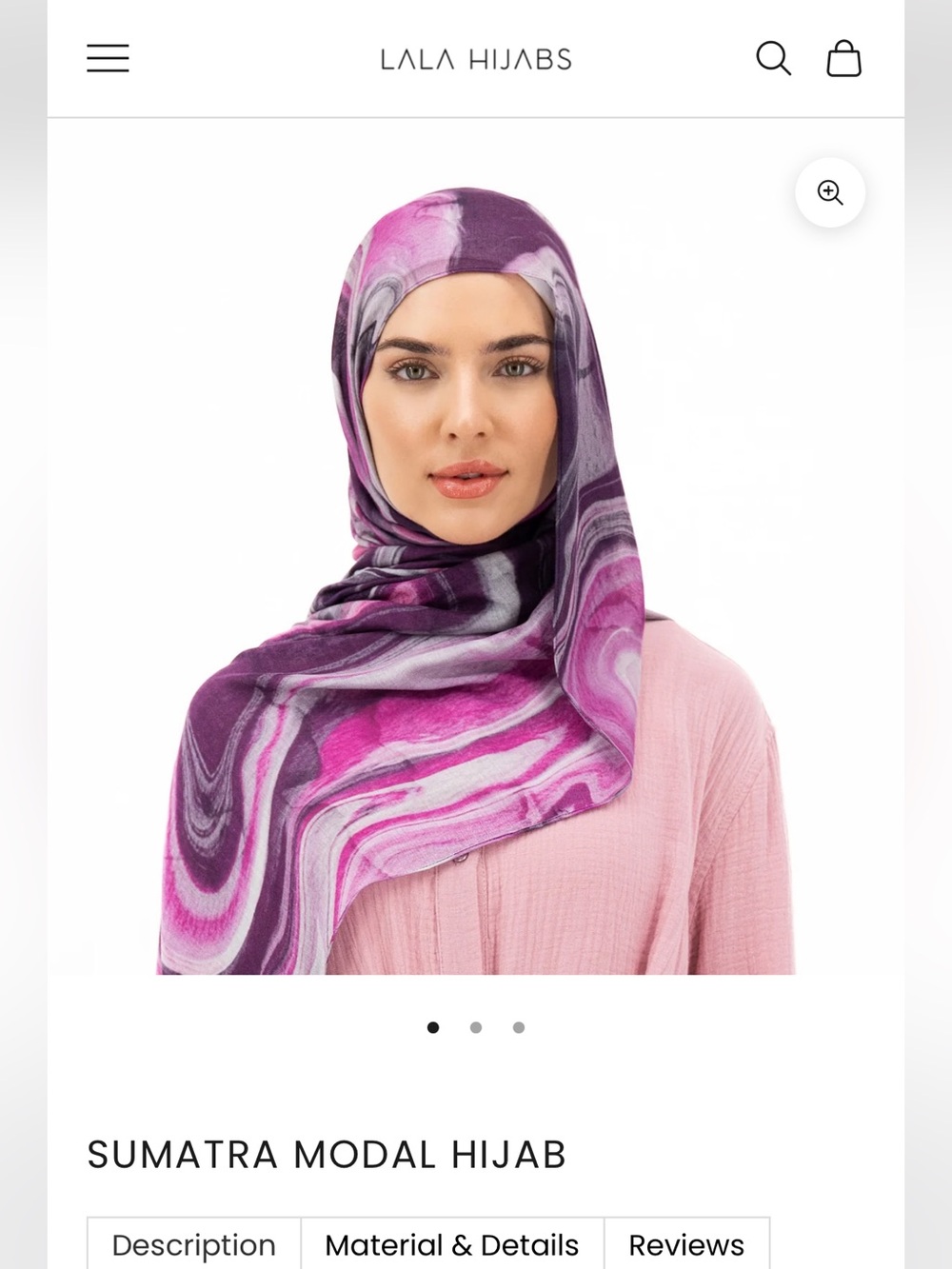Sumatra Modal Hijab - Pink & Purple Marble